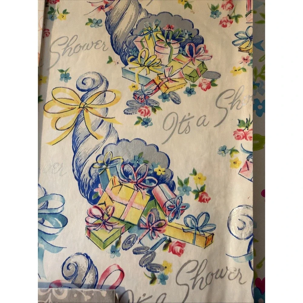 Vtg Bridal & Baby Flat Wrap Sheets, Some New In Package 13 Designs, Amounts Vary